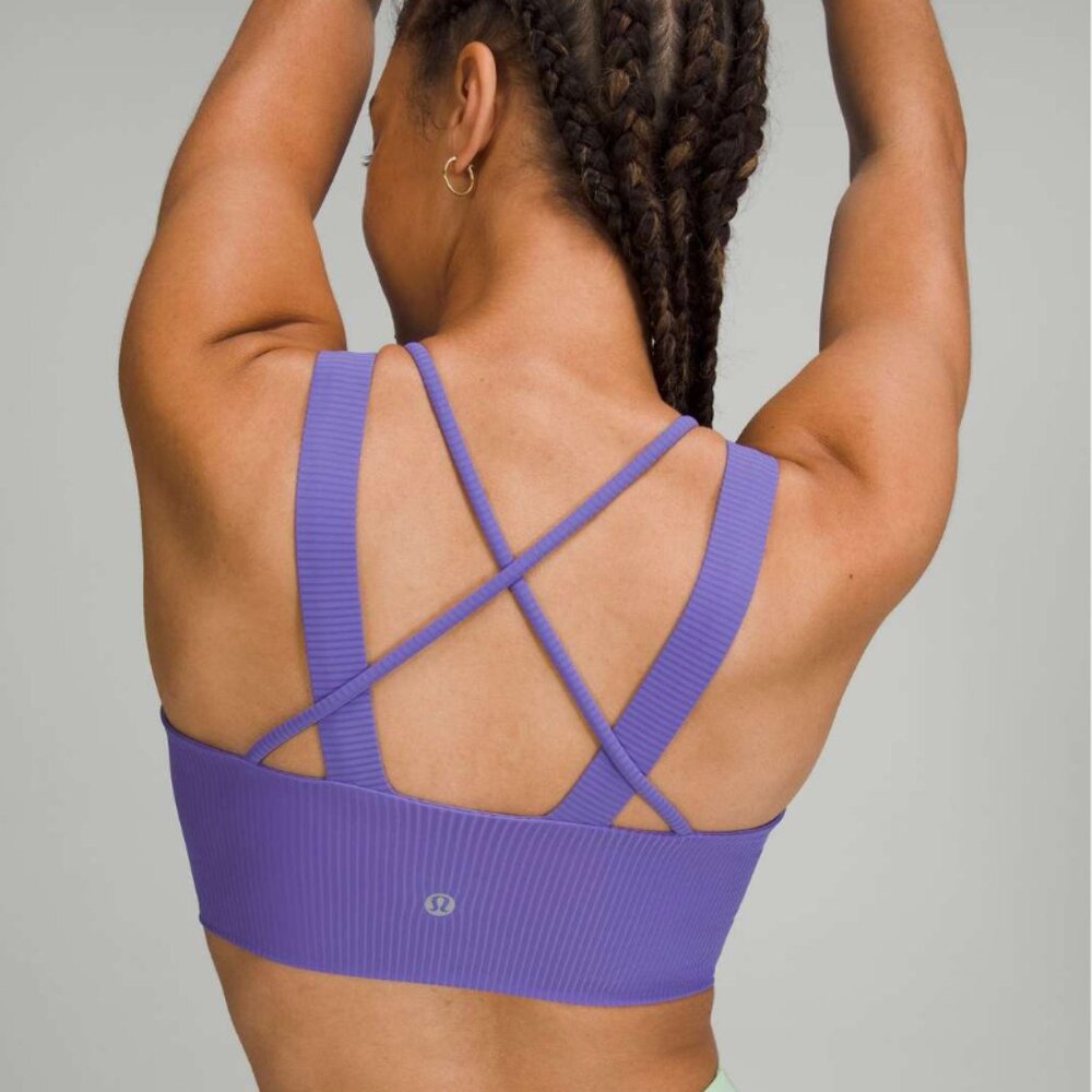Lululemon Like a Cloud Ribbed Longline Bra *Light Support, D/DD Cup Wild Indigo - Picture 3 of 11